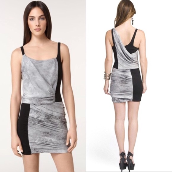 Helmut Lang Dresses & Skirts - BNWT Helmut Lang graphite print silk draped dress